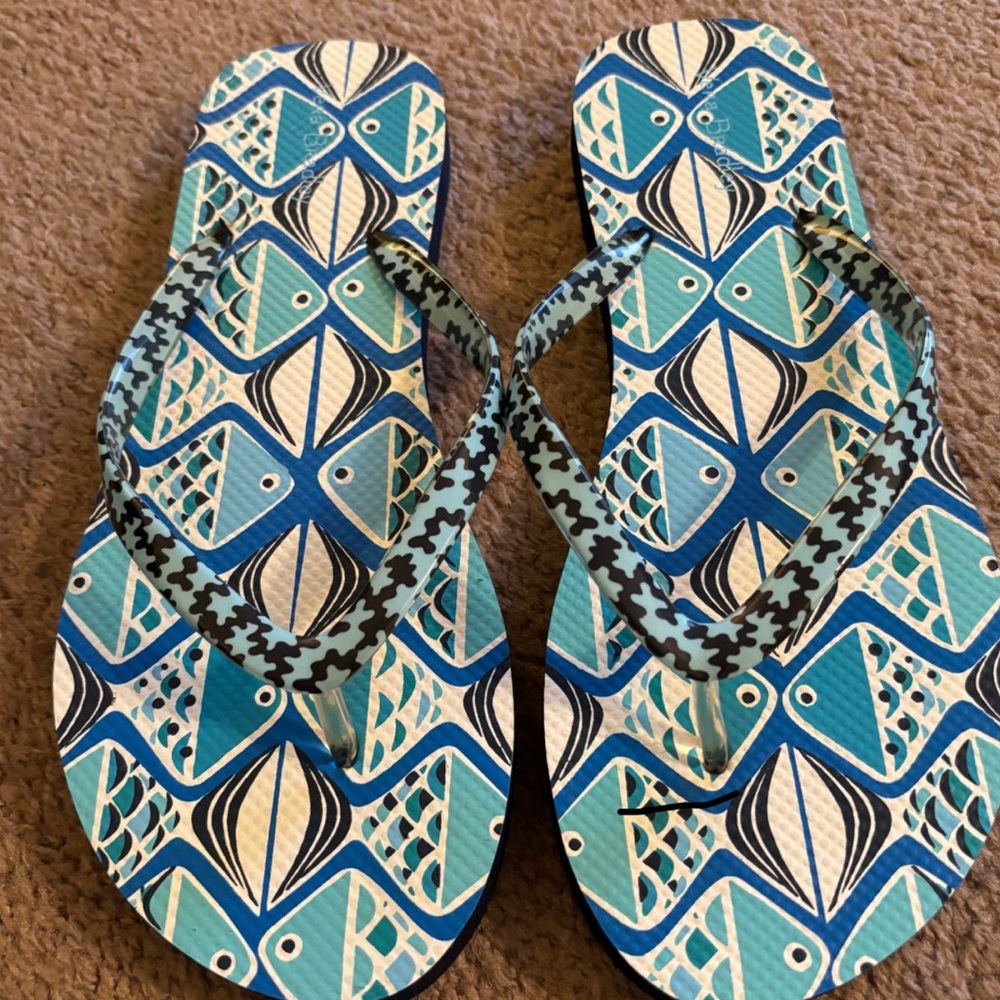 Vera Bradley Blue and White Patterned Sandals